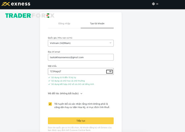 Hướng Dẫn Cách Mở Tài Khoản Exness